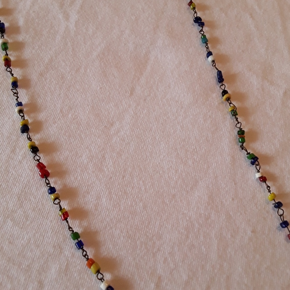 Multicolored Small Bead Necklace - Long